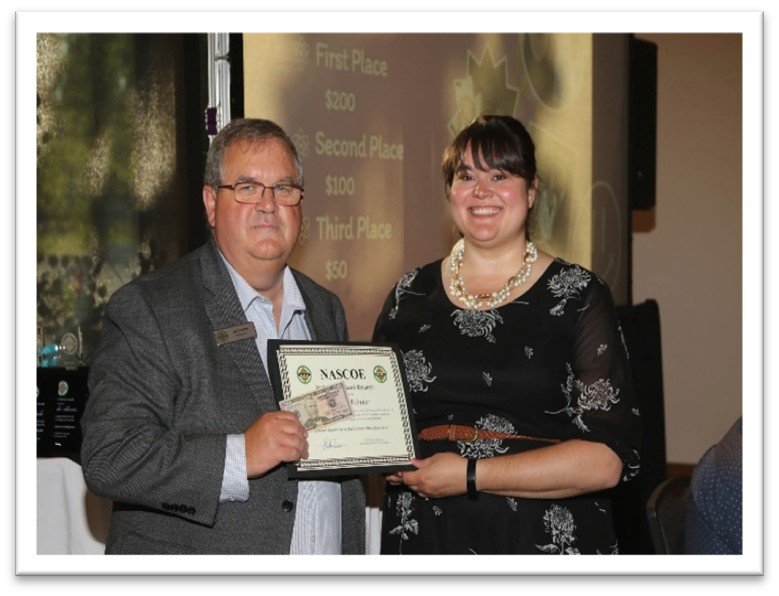 Stephanie receiving the Herb Sorley Third Place award