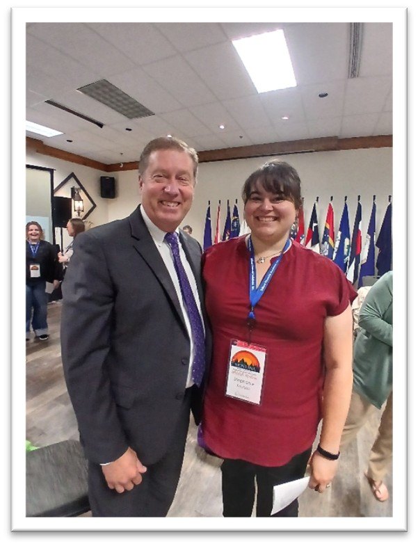Steve Peterson with Stephanie after his presentation.